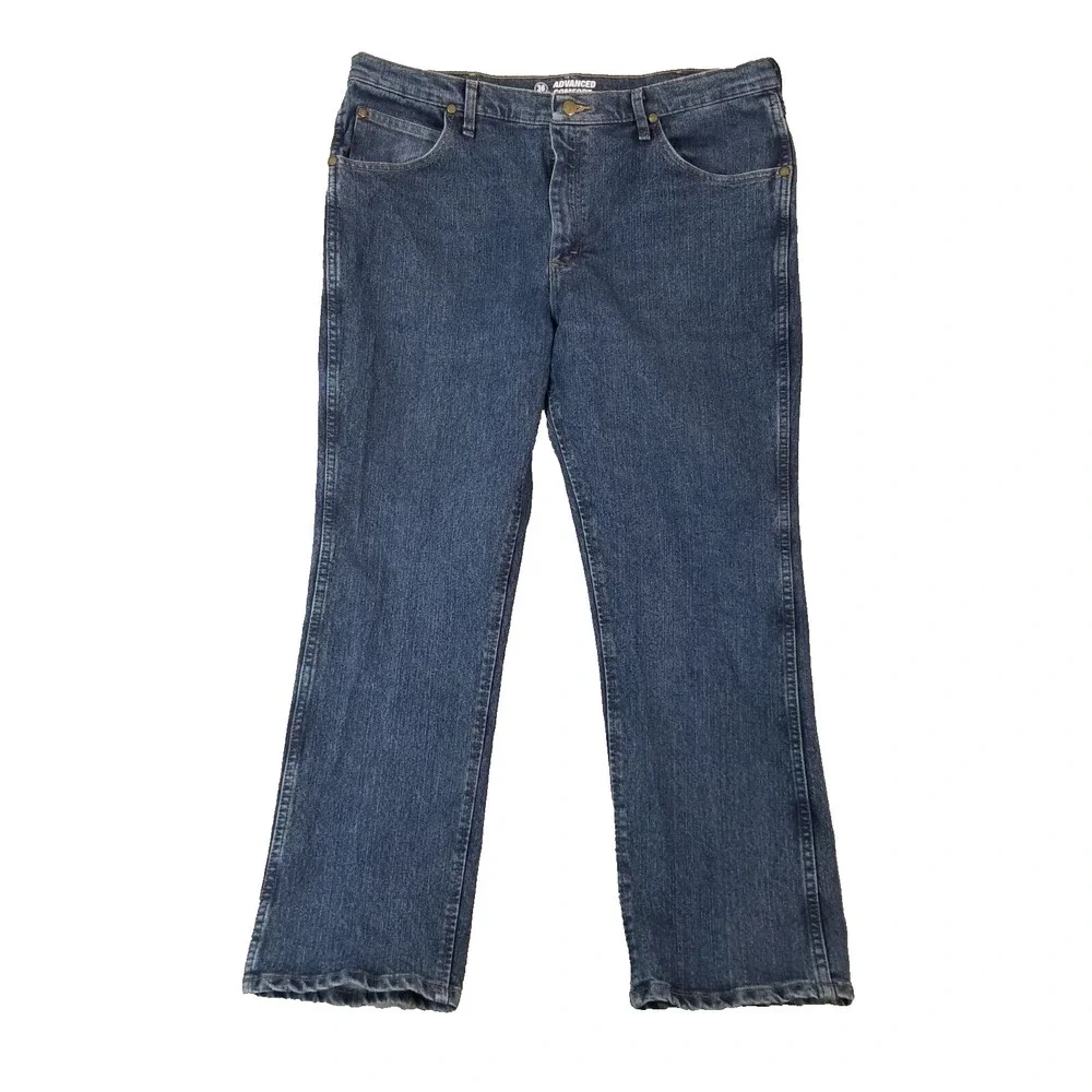 Wrangler jeans men's 40 x 30 Advanced Comfort slim straight Blue denim pants